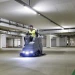 Karcher B 150 R BC ride-on scrubber dryer carpark