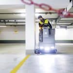 Karcher B 150 R BC ride-on scrubber dryer carpark 3