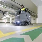 Karcher B 150 R BC ride-on scrubber dryer carpark 4