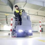 Karcher B 150 R BC ride-on scrubber dryer carpark 5