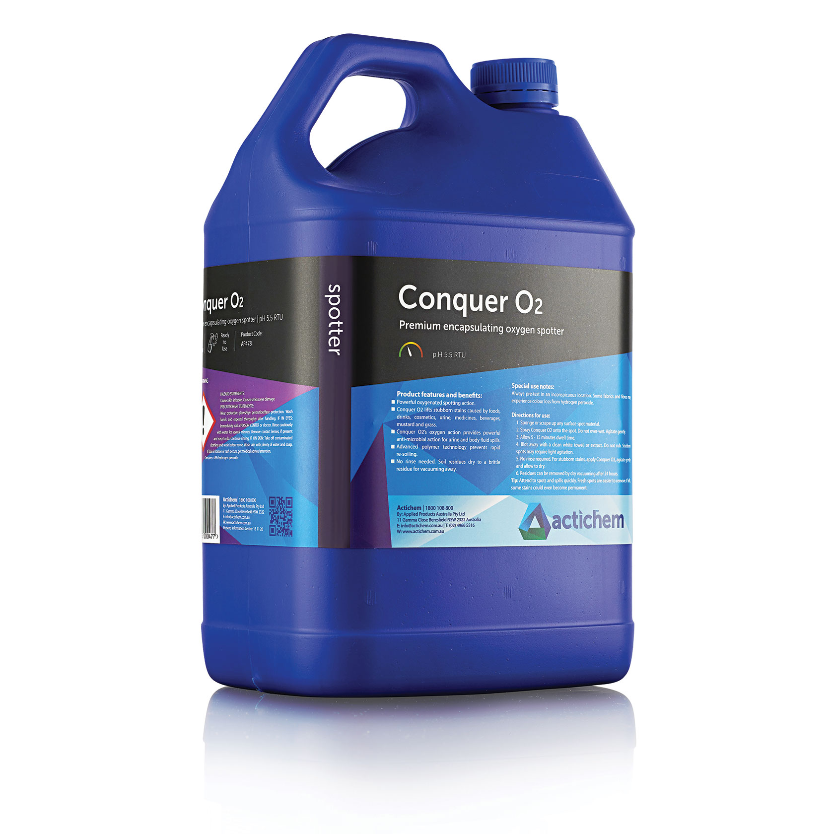 Actichem Conquer O2 stain remover for carpets & upholstery