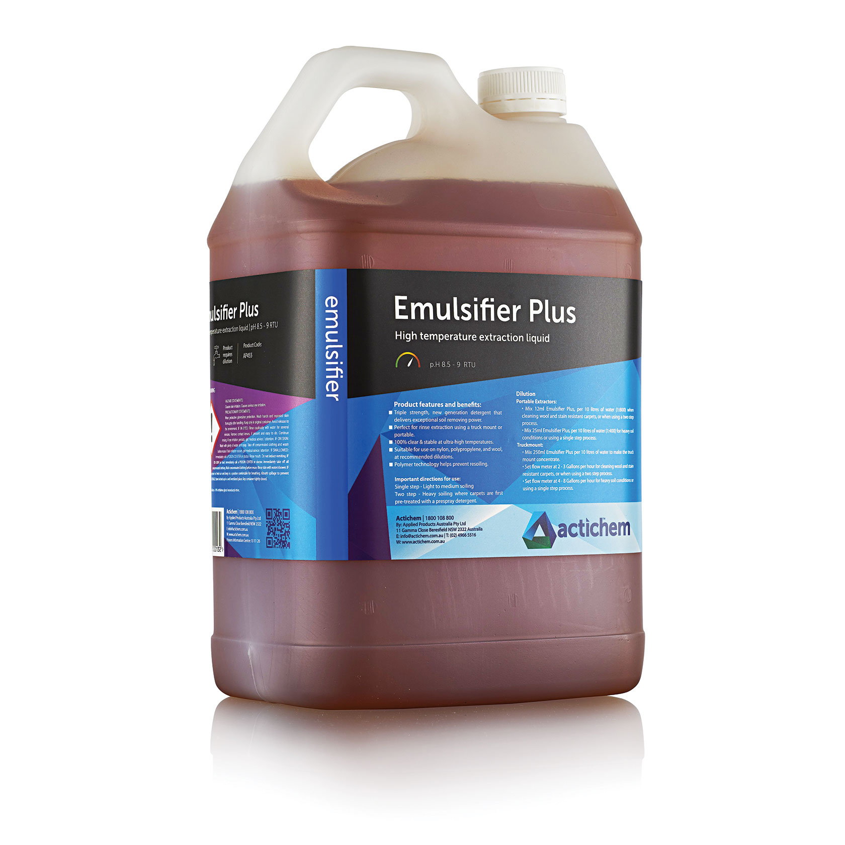 Actichem Emulsifier Plus Carpet cleaning extraction detergent