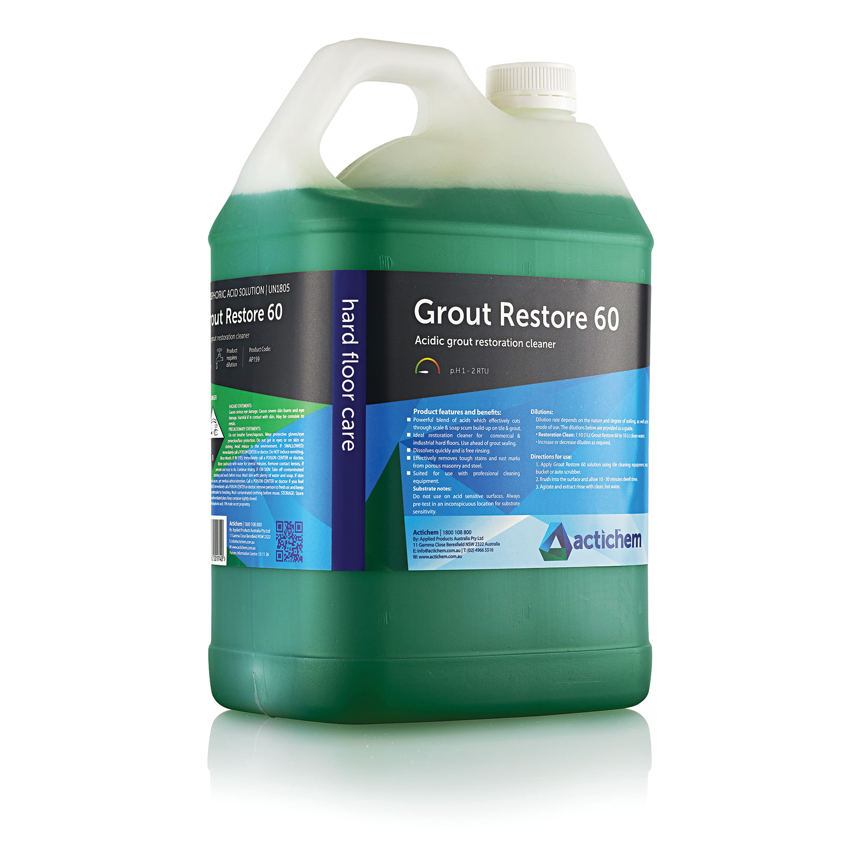 Actichem Grout Restore 60 Phosphoric acid cleaner for hard surfaces