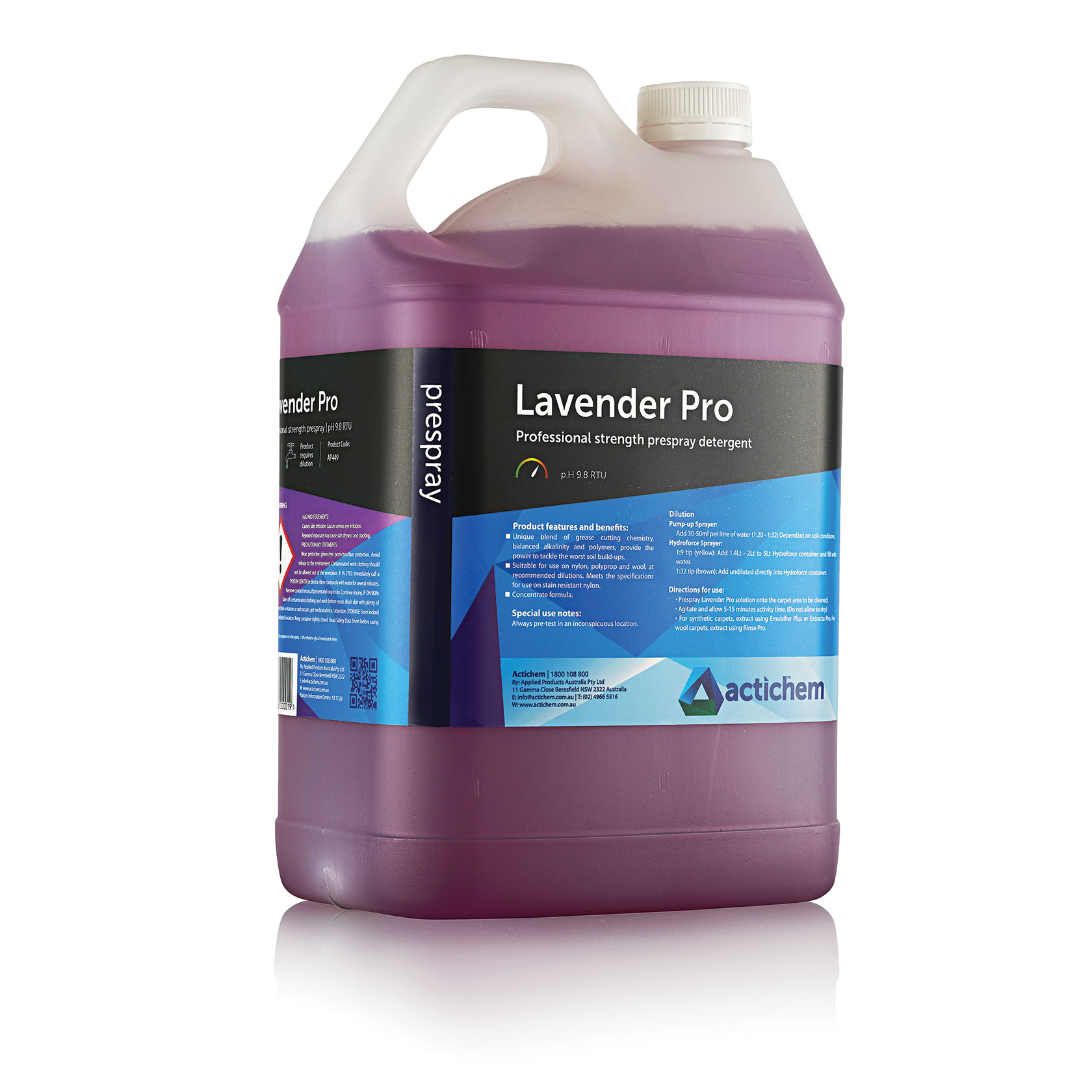 Actichem Lavender Pro Lavender fragranced pre-spray for carpet steam cleaning