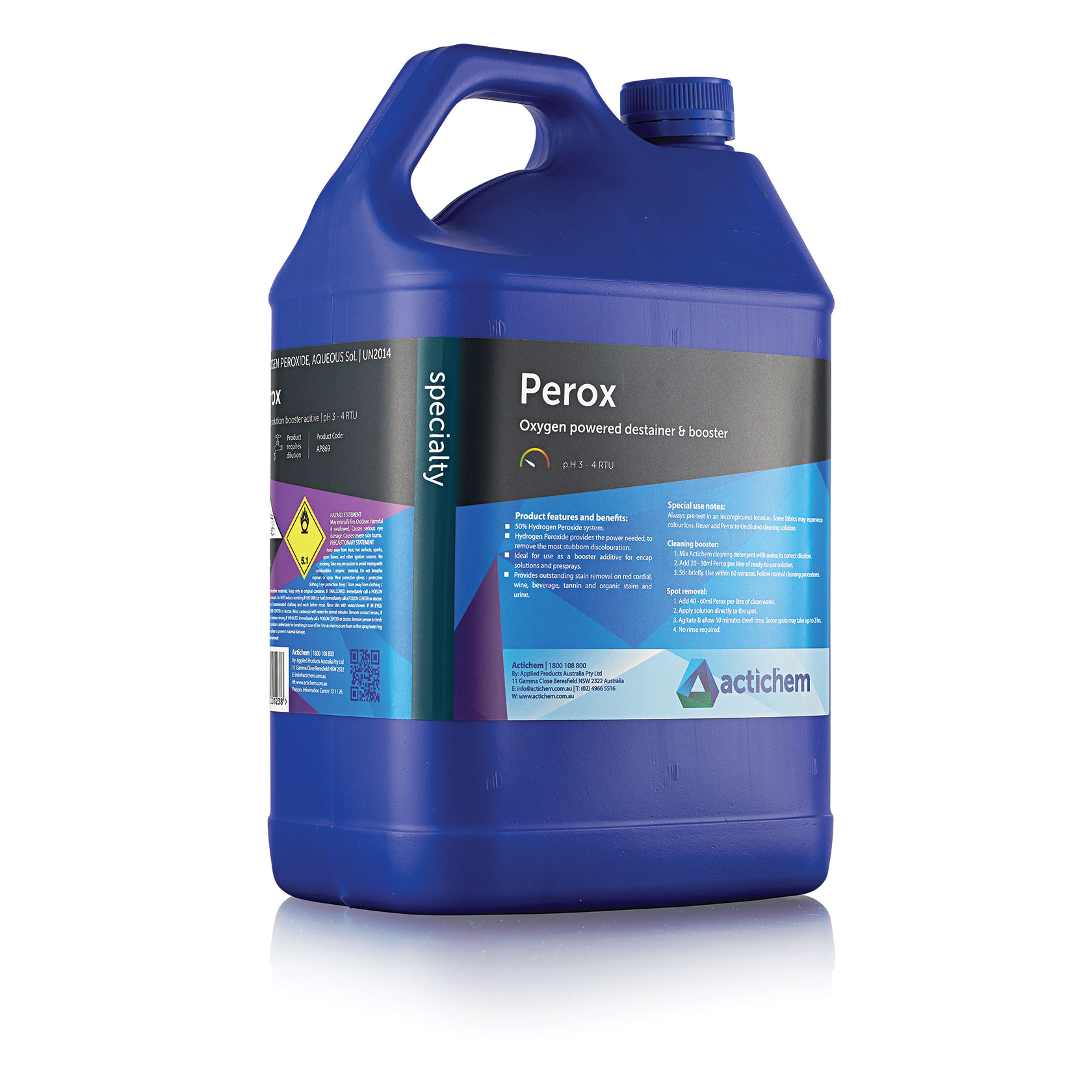 Actichem Perox high strength 50% Hydrogen Peroxide solution